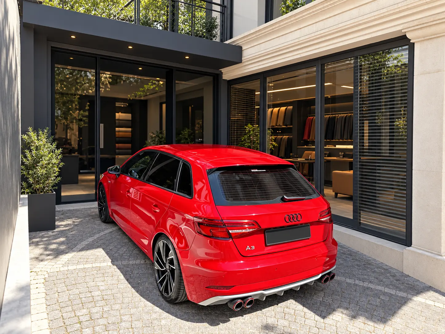 Kırmızı Audi A3 dış görünüm