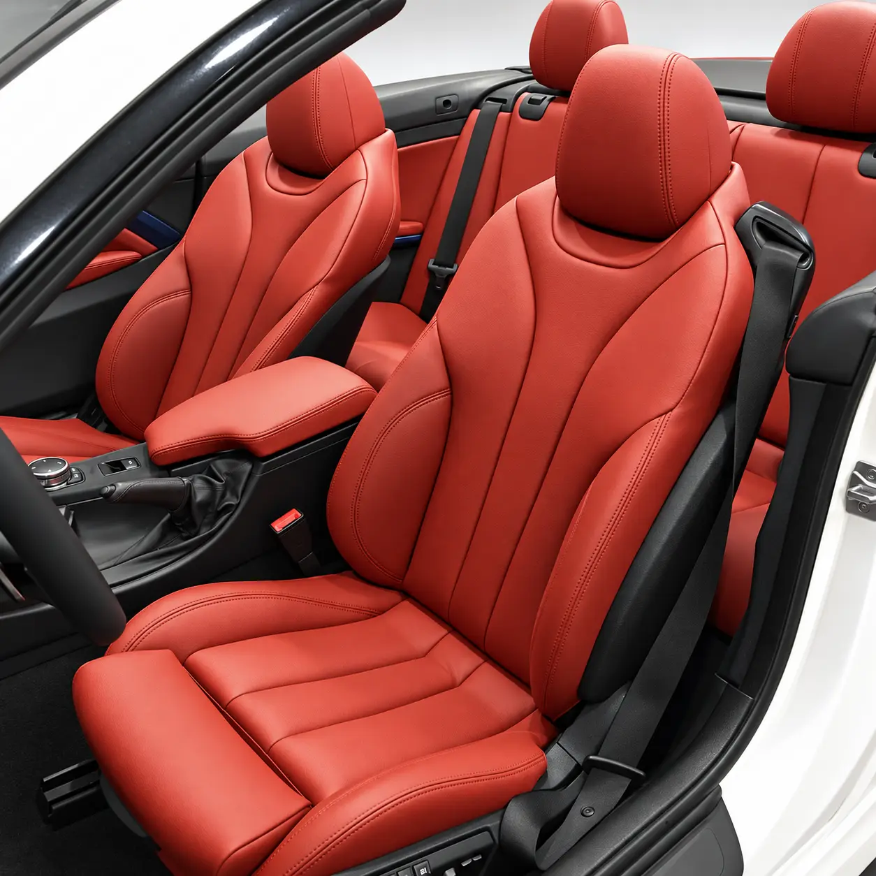 BMW F33 Cabrio kırmızı Alman Dakota deri ön koltuk döşemesi