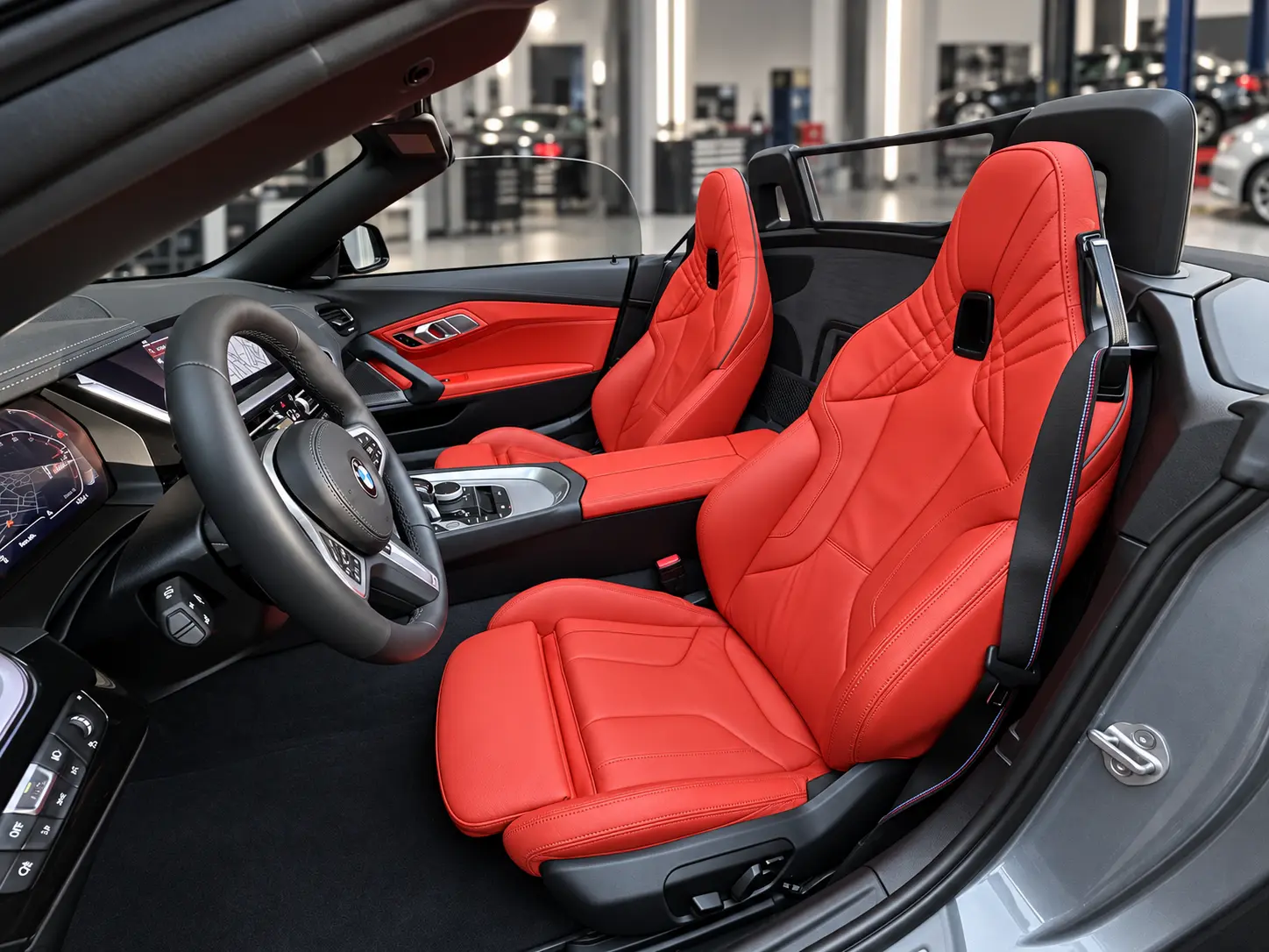 BMW Z4 G29 kırmızı hakiki deri komple ön kabin