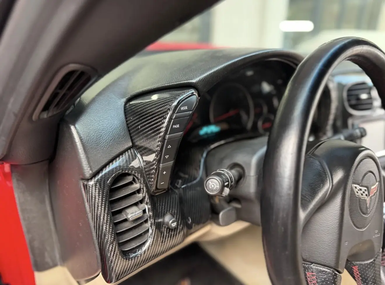Corvette C6 hakiki carbon gösterge ve havalandırma çerçevesi