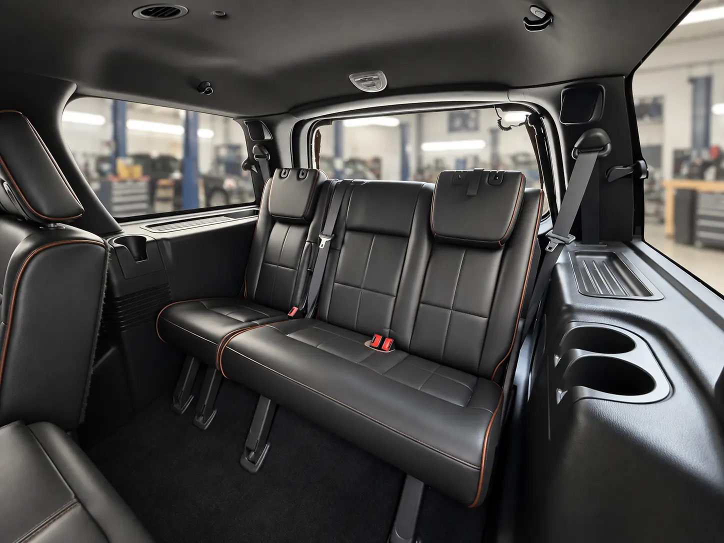Lincoln Navigator siyah hakiki deri üçüncü sıra koltuk döşemesi