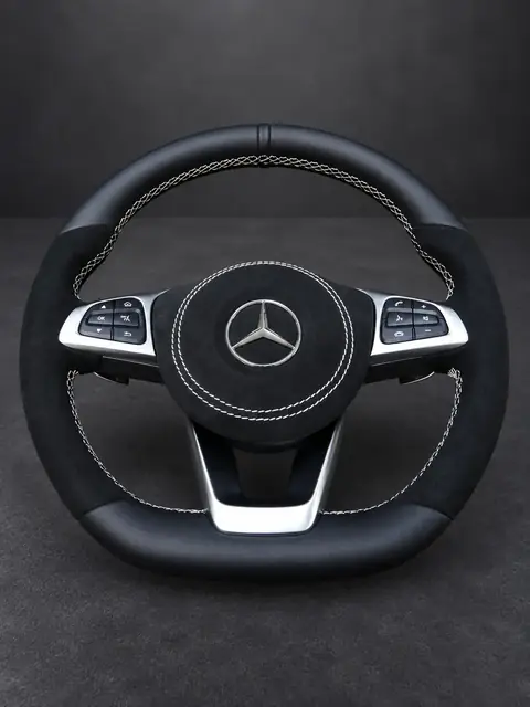Mercedes W205 C180 orijinal Alcantara direksiyon ve Alcantara airbag